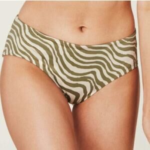 Andie The Hipster Bottom Bias Stripe Olive Animal Print Zebra Size M New
